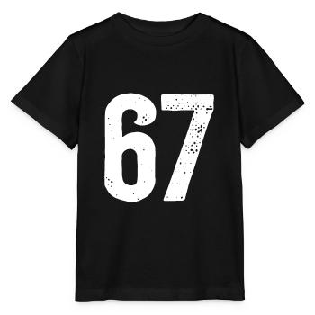 67 Zahlen Weiß - Stanley/Stella Kinder T-Shirt MINI CREATOR  - Schwarz - Vorne - Mikhail (115cm)