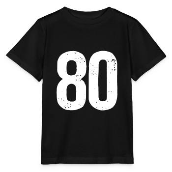 80 Zahlen Weiß - Stanley/Stella Kinder T-Shirt MINI CREATOR  - Schwarz - Vorne - Mikhail (115cm)