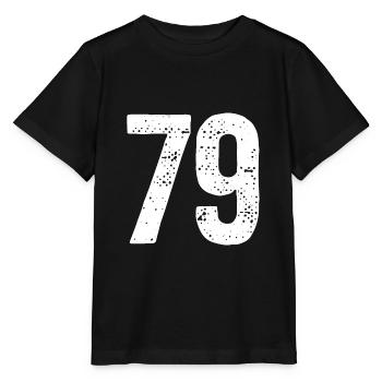 79 Zahlen Weiß - Stanley/Stella Kinder T-Shirt MINI CREATOR  - Schwarz - Vorne - Mikhail (115cm)