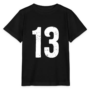 13 Numéros Blanc - T-shirt bio MINI CREATOR Stanley/Stella Enfant - noir - Devant - Mikhail (115cm)