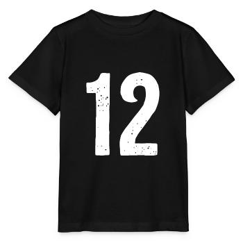 12 Numéros Blanc - T-shirt bio MINI CREATOR Stanley/Stella Enfant - noir - Devant - Mikhail (115cm)