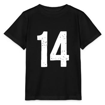 14 Zahlen Weiß - Stanley/Stella Kinder T-Shirt MINI CREATOR  - Schwarz - Vorne - Mikhail (115cm)