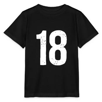 18 Zahlen Weiß - Stanley/Stella Kinder T-Shirt MINI CREATOR  - Schwarz - Vorne - Mikhail (115cm)