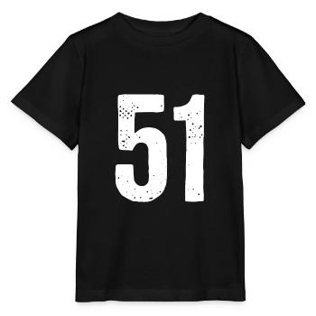 51 Zahlen Weiß - Stanley/Stella Kinder T-Shirt MINI CREATOR  - Schwarz - Vorne - Mikhail (115cm)