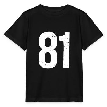 81 Numéros Blanc - T-shirt bio MINI CREATOR Stanley/Stella Enfant - noir - Devant - Mikhail (115cm)