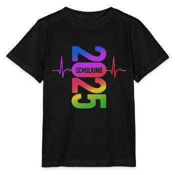 Schulkind 2025 - EKG - Puls - Einschulung - Stanley/Stella Kinder T-Shirt MINI CREATOR  - Schwarz - Vorne - Mikhail (115cm)