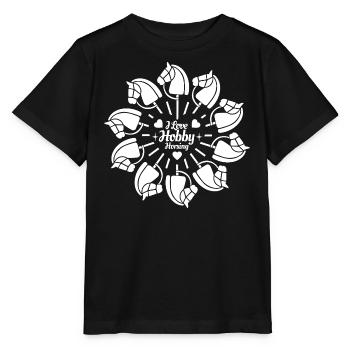 J’aime Hobby Horsing - Coeur - Hobby - T-shirt bio MINI CREATOR Stanley/Stella Enfant - noir - Devant - Mikhail (115cm)