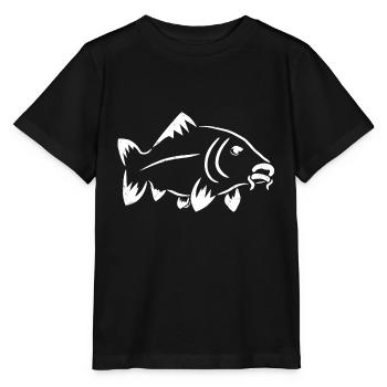 Logo poisson - carpe - T-shirt bio MINI CREATOR Stanley/Stella Enfant - noir - Devant - Mikhail (115cm)