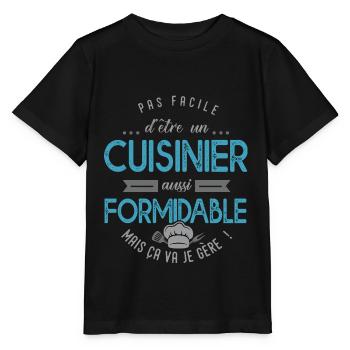 cuisinier formidable Cadeau papa cuisine - T-shirt bio MINI CREATOR Stanley/Stella Enfant - noir - Devant - Mikhail (115cm)