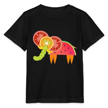 Vegetarischer Elefant - Stanley/Stella Kinder T-Shirt MINI CREATOR  - Schwarz - Vorne - Mikhail (115cm)