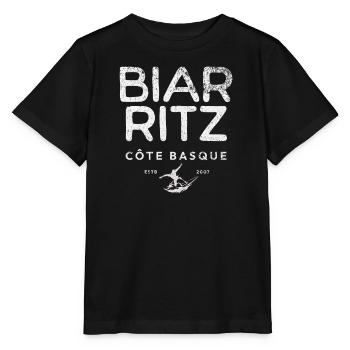 biarritz cote basque - T-shirt bio MINI CREATOR Stanley/Stella Enfant - noir - Devant - Mikhail (115cm)