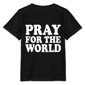 Pray for the world - Stanley/Stella MINI CREATOR Kids’ T-Shirt - black - Front - Mikhail (115cm)