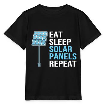 Erneuerbare Energien Solarzellen Photovoltaik - Stanley/Stella Kinder T-Shirt MINI CREATOR  - Schwarz - Vorne - Mikhail (115cm)