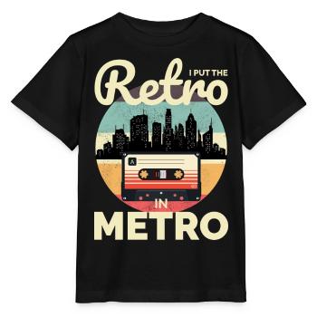 Quand le rétro rencontre le métro : le paysage urbain emblématique des années 80 - T-shirt bio MINI CREATOR Stanley/Stella Enfant - noir - Devant - Mikhail (115cm)