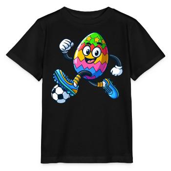 Oeuf de Pâques Oeuf de Pâques Joueur de football - T-shirt bio MINI CREATOR Stanley/Stella Enfant - noir - Devant - Mikhail (115cm)