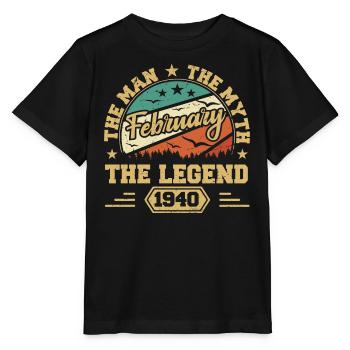 Birthday present - born in February 1940 - Stanley/Stella MINI CREATOR Kids’ T-Shirt - black - Front - Mikhail (115cm)
