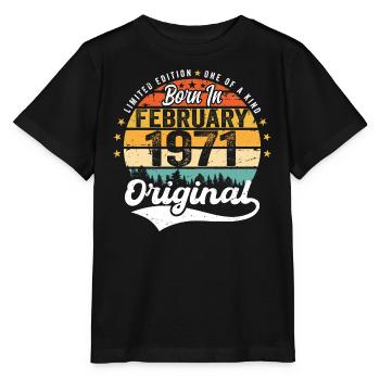 Né en février 1971 - cadeau d'anniversaire - T-shirt bio MINI CREATOR Stanley/Stella Enfant - noir - Devant - Mikhail (115cm)