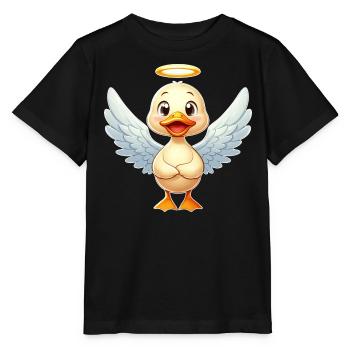 Cute Duck Angel Halo - Stanley/Stella MINI CREATOR Kids’ T-Shirt - black - Front - Mikhail (115cm)