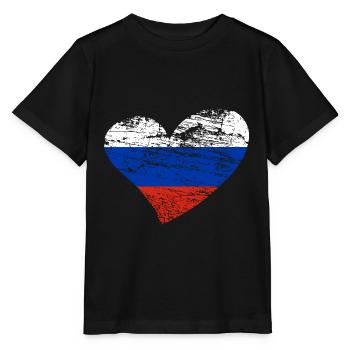Russia heart RUS - Stanley/Stella MINI CREATOR Kids’ T-Shirt - black - Front - Mikhail (115cm)