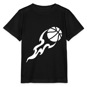 Basketball flamme - Stanley/Stella Kinder T-Shirt MINI CREATOR  - Schwarz - Vorne - Mikhail (115cm)