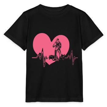 Fréquence cardiaque du soignant - T-shirt bio MINI CREATOR Stanley/Stella Enfant - noir - Devant - Mikhail (115cm)