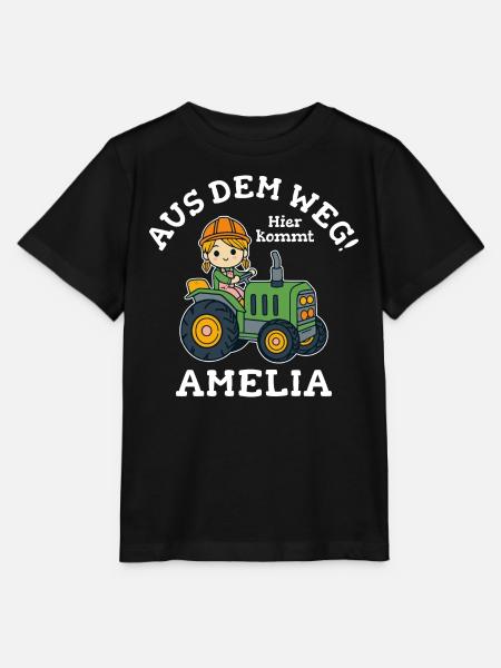 Amelia Name Traktor - Stanley/Stella Kinder T-Shirt MINI CREATOR - Schwarz