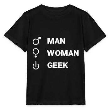 Geek On GEEK humour blague geek - T-shirt bio MINI CREATOR Stanley/Stella Enfant - noir - Devant - Mikhail (115cm)