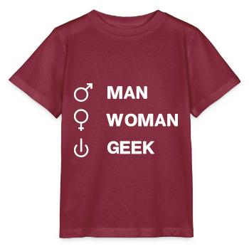 Geek On GEEK Humor Geek-Witz - Stanley/Stella Kinder T-Shirt MINI CREATOR  - Burgunderrot - Vorne - Kain (125cm)