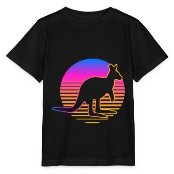 Känguru Retro Känguru Australien Beuteltier - Stanley/Stella Kinder T-Shirt MINI CREATOR  - Schwarz - Vorne - Mikhail (115cm)