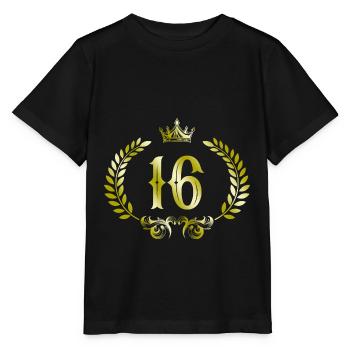 16 Couronne de chiffres - T-shirt bio MINI CREATOR Stanley/Stella Enfant - noir - Devant - Mikhail (115cm)
