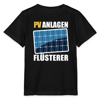 PV Anlagen Flüsterer - Photovoltaik - Solarstrom - Stanley/Stella Kinder T-Shirt MINI CREATOR  - Schwarz - Vorne - Mikhail (115cm)