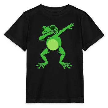 Dabbing Frog - Dab Dance - Cadeau - T-shirt bio MINI CREATOR Stanley/Stella Enfant - noir - Devant - Mikhail (115cm)