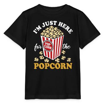 Je suis juste ici pour le pop-corn - croustillant et délicieux - T-shirt bio MINI CREATOR Stanley/Stella Enfant - noir - Devant - Mikhail (115cm)