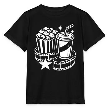Popcorn & Cola - Kino - Blockbuster - Geschenk - Stanley/Stella Kinder T-Shirt MINI CREATOR  - Schwarz - Vorne - Mikhail (115cm)