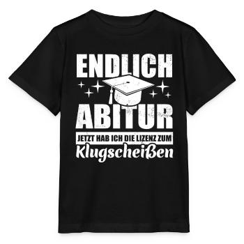 Endlich Abitur - Lizenz zum Klugscheißen - Stanley/Stella Kinder T-Shirt MINI CREATOR  - Schwarz - Vorne - Mikhail (115cm)