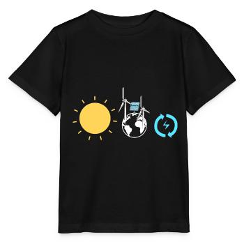Solarzellen Sonnenenergie Erneuerbare Energien - Stanley/Stella Kinder T-Shirt MINI CREATOR  - Schwarz - Vorne - Mikhail (115cm)