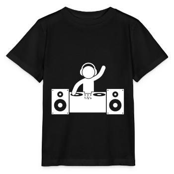 dj turntables - Stanley/Stella Kinder T-Shirt MINI CREATOR  - Schwarz - Vorne - Mikhail (115cm)