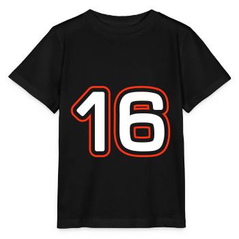 Symbole numérique 16 - T-shirt bio MINI CREATOR Stanley/Stella Enfant - noir - Devant - Mikhail (115cm)