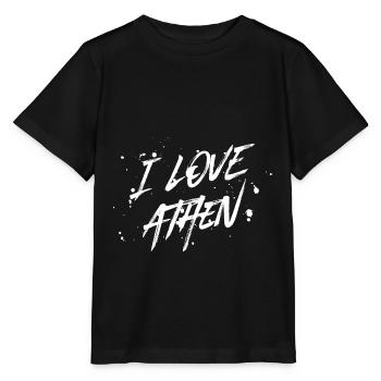 I Love Athen - Stanley/Stella Kinder T-Shirt MINI CREATOR  - Schwarz - Vorne - Mikhail (115cm)