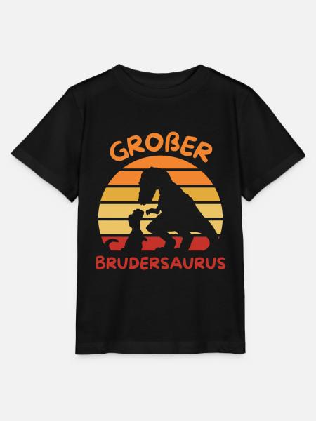 großer Brudersaurus Dino großer Bruder - Stanley/Stella Kinder T-Shirt MINI CREATOR  - Schwarz
