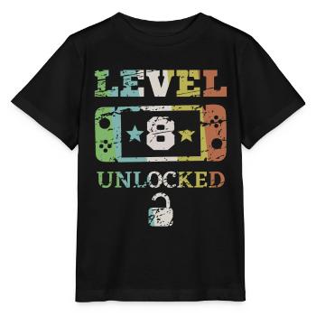 Level 8 freigeschaltet - Stanley/Stella Kinder T-Shirt MINI CREATOR  - Schwarz - Vorne - Mikhail (115cm)