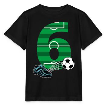 Football du 6ème anniversaire - T-shirt bio MINI CREATOR Stanley/Stella Enfant - noir - Devant - Mikhail (115cm)