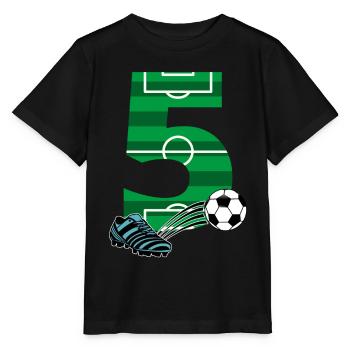 Football du 5ème anniversaire - T-shirt bio MINI CREATOR Stanley/Stella Enfant - noir - Devant - Mikhail (115cm)
