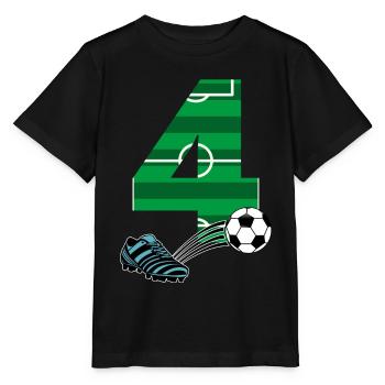 Football du 4ème anniversaire - T-shirt bio MINI CREATOR Stanley/Stella Enfant - noir - Devant - Mikhail (115cm)