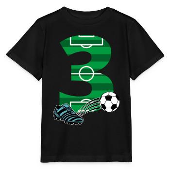 Football du 3ème anniversaire - T-shirt bio MINI CREATOR Stanley/Stella Enfant - noir - Devant - Mikhail (115cm)