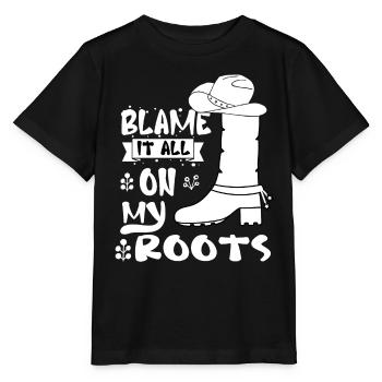 La faute à mes racines Cowboy Western Boots - T-shirt bio MINI CREATOR Stanley/Stella Enfant - noir - Devant - Mikhail (115cm)