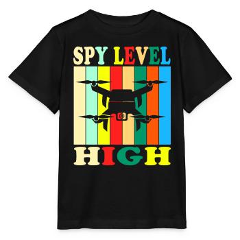 Niveau d’espionnage Haut Mode Espion Sur Caché - T-shirt bio MINI CREATOR Stanley/Stella Enfant - noir - Devant - Mikhail (115cm)