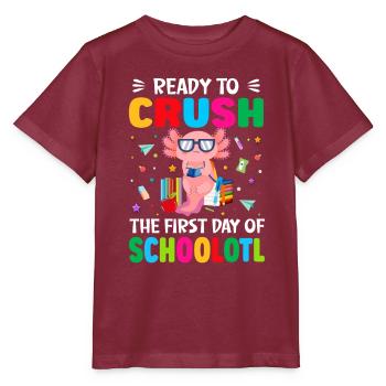 Bereit, Den Ersten Schultag Zu Meistern - Kidsotl - Stanley/Stella Kinder T-Shirt MINI CREATOR  - Burgunderrot - Vorne - Kain (125cm)