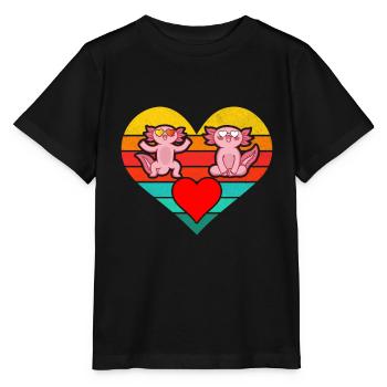 Axolotl Ist Mein Geisttier Herz Geteilte Axolotls - Stanley/Stella Kinder T-Shirt MINI CREATOR  - Schwarz - Vorne - Mikhail (115cm)