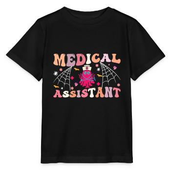 Medizinischer Assistent Spooky Ghost Spinnt Seine - Stanley/Stella Kinder T-Shirt MINI CREATOR  - Schwarz - Vorne - Mikhail (115cm)